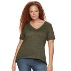 Plus Size Rock & Republic&reg; Boyfriend Tee, Women's, Size: 0x, Green