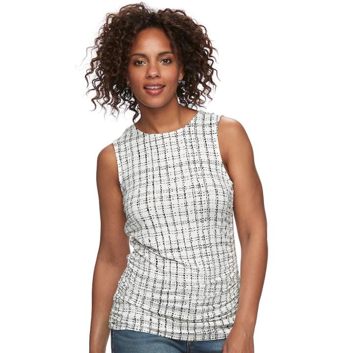 Women's Apt. 9&reg; Ruched Tank, Size: Medium, Natural