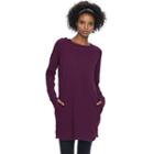 Women's Tek Gear&reg; Hooded Long Sleeve Dress, Size: Large, Drk Purple