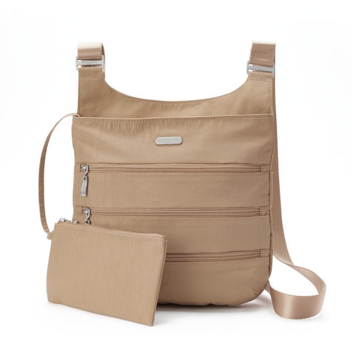 Women's Baggallini Slim Everyday Bag With Rfid Pouch, Dark Beige