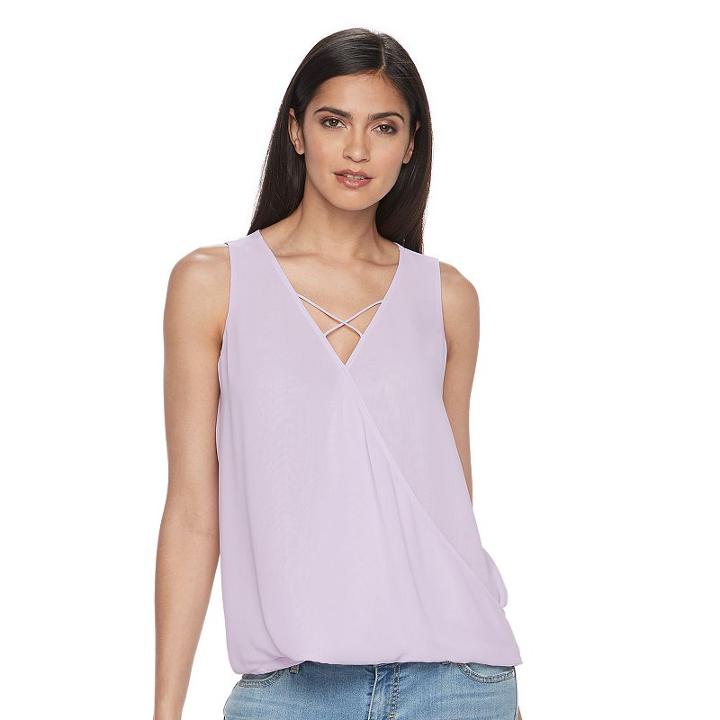 Women's Jennifer Lopez Crisscross Faux-wrap Tank, Size: Small, Brt Purple
