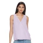 Women's Jennifer Lopez Crisscross Faux-wrap Tank, Size: Small, Brt Purple