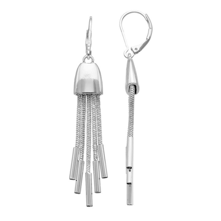 Dana Buchman Cobra Chain Tasseled Drop Earrings, Women's, Silver