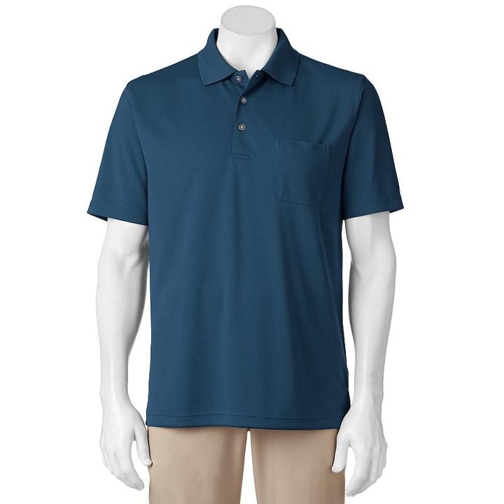 Men's Grand Slam Airflow Pocket Performance Golf Polo, Size: Medium, Blue (navy)