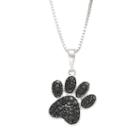 Diamond Classics Sterling Silver 1/10 Carat T.w. Black Diamond Paw Print Pendant, Women's, Size: 18