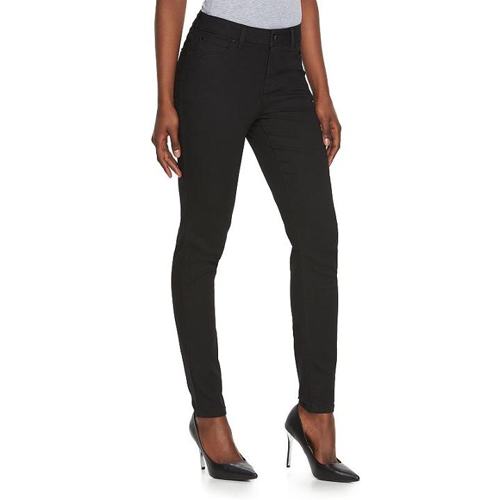 Women's Jennifer Lopez Curvy Skinny Jeans, Size: 6 Short, Black