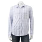 Men's Apt. 9&reg; Slim-fit Stretch Button-down Shirt, Size: Large Slim, Med Grey