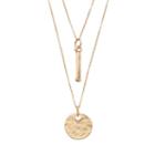 Lc Lauren Conrad Disc & Vertical Bar Multistrand Pendant Necklace, Women's, Gold
