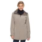 Women's Gallery Hooded Rain Jacket, Size: Small, Beig/green (beig/khaki)