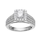 14k White Gold 1 1/2 Carat T.w. Igl Certified Diamond Halo Engagement Ring, Women's, Size: 6