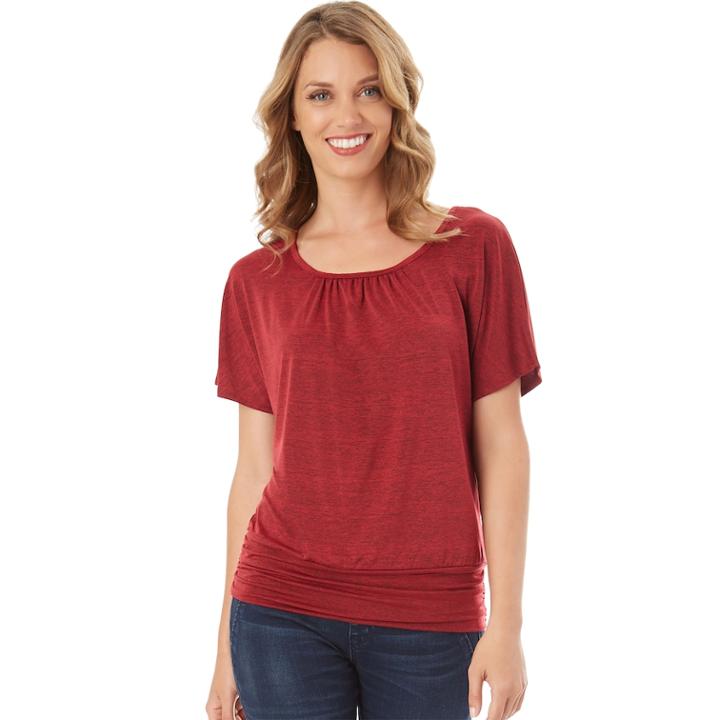 Women's Apt. 9&reg; Crisscross Back Tee, Size: Medium, Red