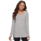 Women's Sonoma Goods For Life&trade; V-neck Waffle Weave Tunic, Size: Medium, Med Grey