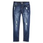 Girls 7-16 Mudd&reg; Destructed Denim Skinny Jeans, Size: 7, Blue
