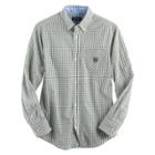Boys 4-20 Chaps Plaid Button-down Shirt, Size: 10-12, Dark Green