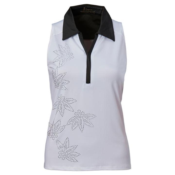 Women's Nancy Lopez Wish Sleeveless Golf Polo, Size: Xl, White