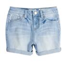 Girls 7-16 Indigo Rein Robin High Rise Cuffed Jean Shorts, Size: 7, Med Blue