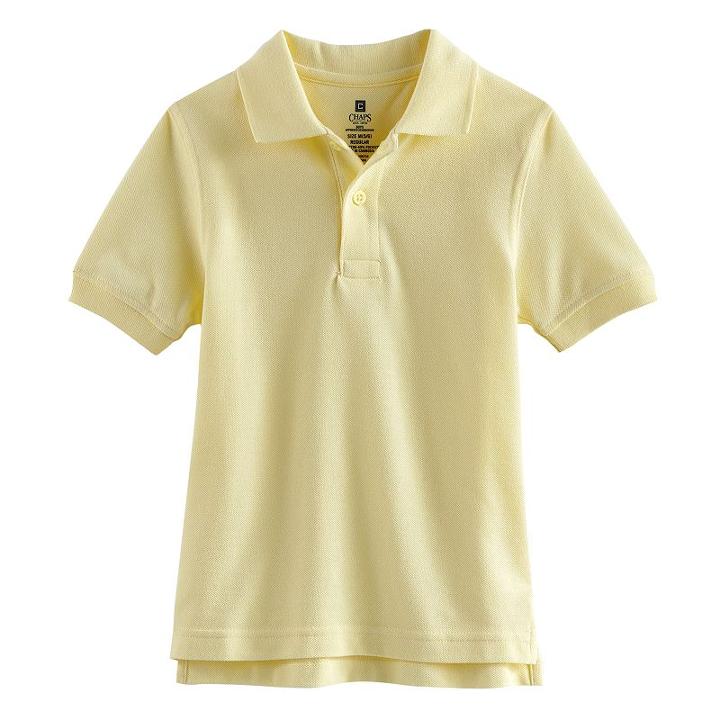 Boys 4-7 Chaps Pique School Uniform Polo, Boy's, Size: Large, Yellow Oth