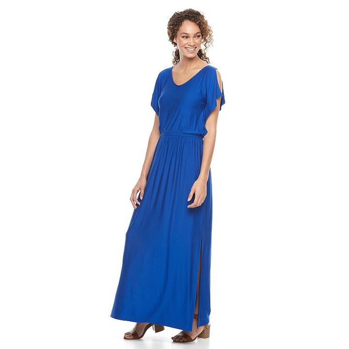 Women's Apt. 9&reg; Strappy Maxi Dress, Size: Xxl, Blue
