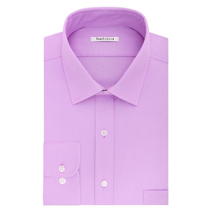 Men's Van Heusen Flex Collar Regular-fit Pincord Dress Shirt, Size: 17.5-32/33, Purple Oth