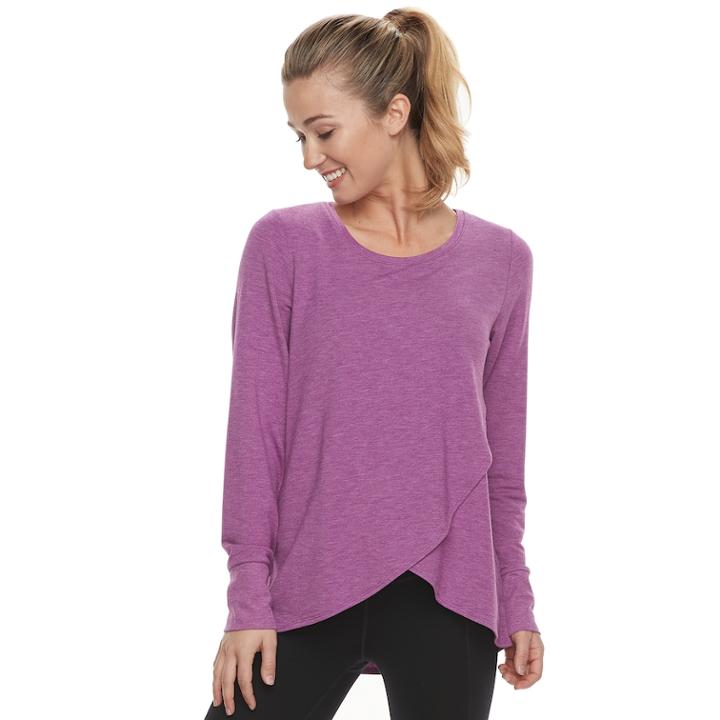 Women's Tek Gear&reg; Tulip Hem Long Sleeve Top, Size: Xs, Med Purple