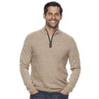 Men's Dockers Comfort Touch Classic-fit Textured Quarter-zip Sweater, Size: Xl, Natural
