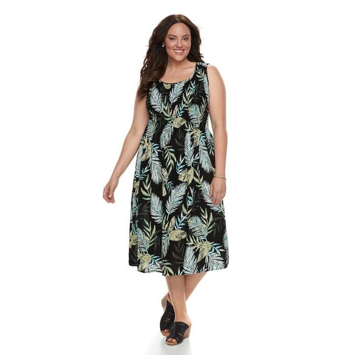 Plus Size Croft & Barrow&reg; Smocked Tank Dress, Women's, Size: 1xl, Black