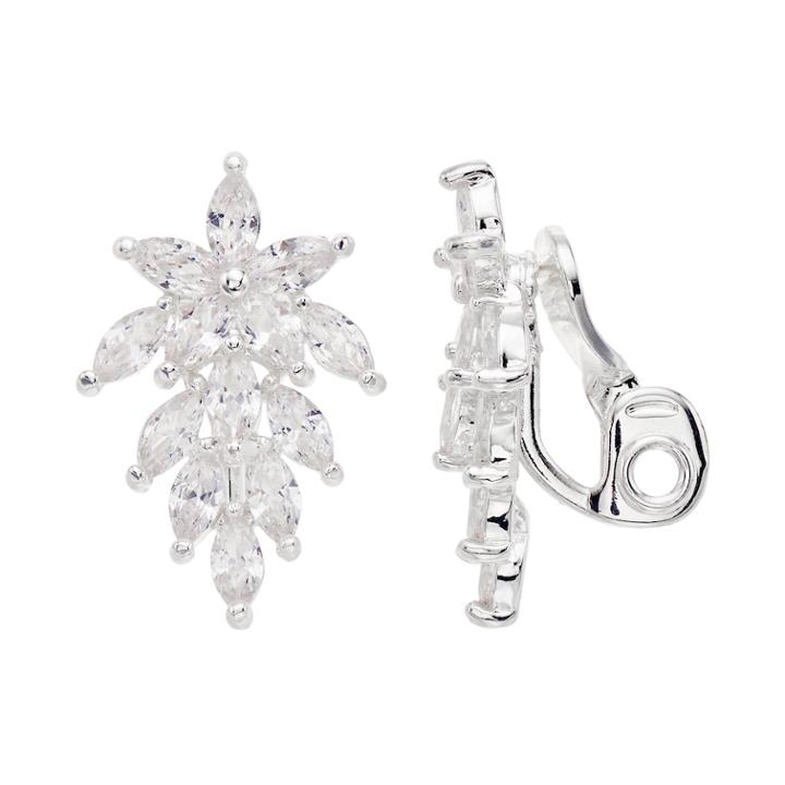Napier Cubic Zirconia Cluster Clip-on Earrings, Women's, Silver
