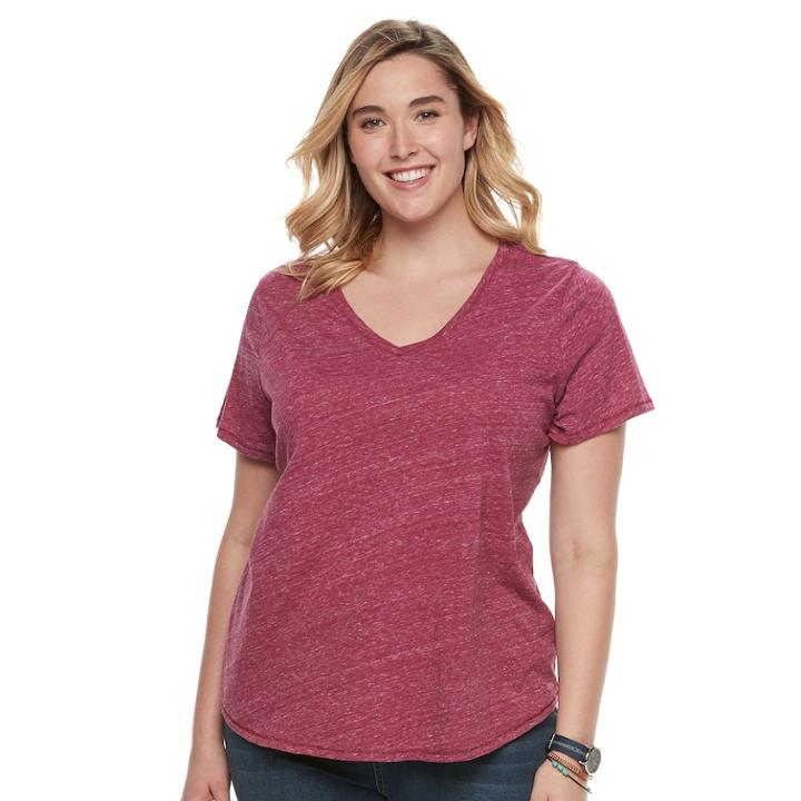 Plus Size Sonoma Goods For Life&trade; Essential V-neck Tee, Women's, Size: 3xl, Med Red