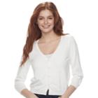 Juniors' Cloud Chaser Cropped Cardigan Sweater, Teens, Size: Large, White