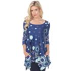 Women's White Mark Scroll Tunic, Size: Medium, Med Blue