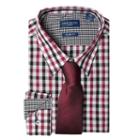 Big & Tall Men's Nick Dunn Slim Tall Patterned Easy-care Spread-collar Dress Shirt & Tie Set, Size: 3xlt 38/39, Red