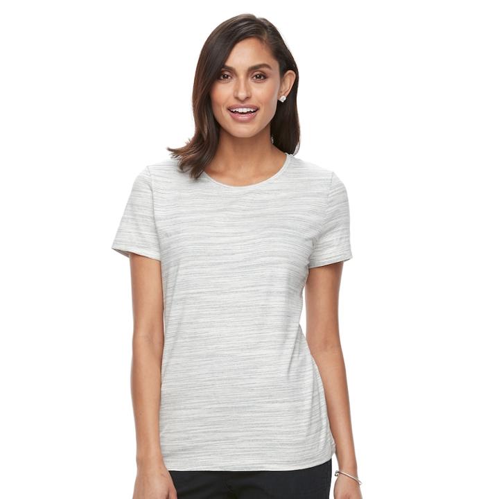 Women's Croft & Barrow&reg; Essential Classic Crewneck Tee, Size: Xs, Grey (charcoal)
