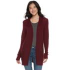 Juniors' So&reg; Solid Boyfriend Cardigan, Teens, Size: Xl, Dark Pink