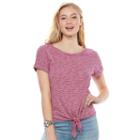 Juniors' So&reg; Tie Front Tee, Girl's, Size: Large, Pink