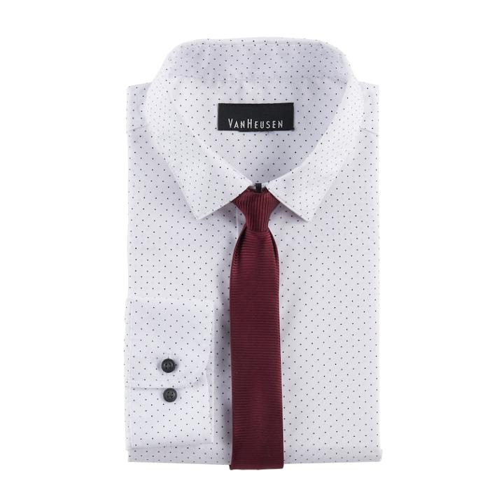 Boys 8-20 Van Heusen Dot Shirt & Tie, Size: 14-16, White