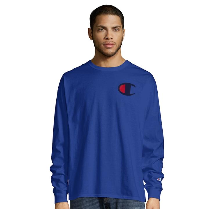 Men's Champion Classic Jersey Tee, Size: Large, Med Blue