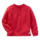 Boys 4-12 Oshkosh B'gosh&reg; Long Sleeve Henley, Size: 5, Red