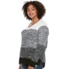 Juniors' Plus Size So&reg; Raglan V-neck Sweater, Teens, Size: 1xl, Black
