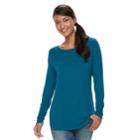 Women's Apt. 9&reg; Essential Crewneck Tee, Size: Medium, Turquoise/blue (turq/aqua)