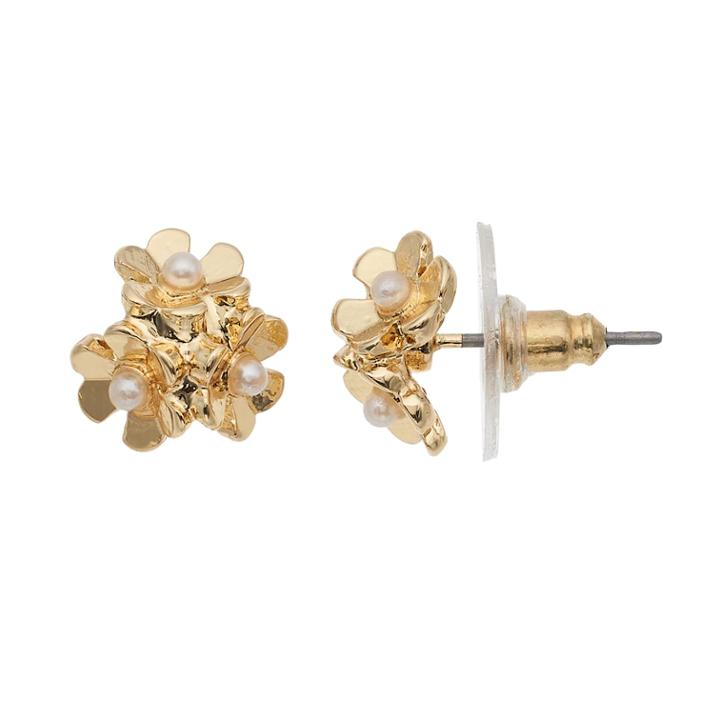 Lc Lauren Conrad Cluster Nickel Free Flower Stud Earrings, Women's, White