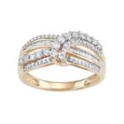 10k Gold 1/2 Carat T.w. Diamond Twist Ring, Women's, Size: 8, White