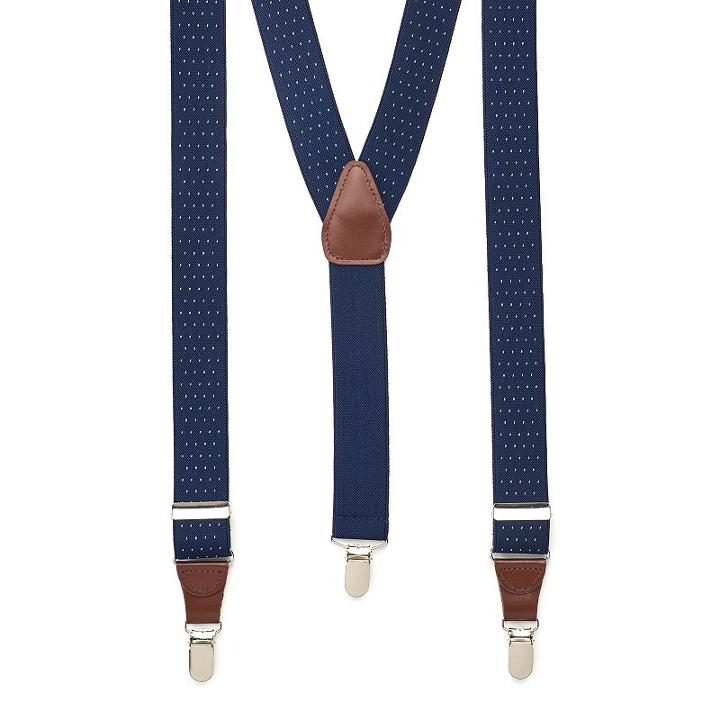 Wembley Pindot Stretch Suspenders - Men, Blue