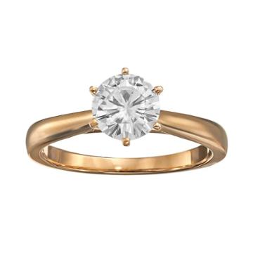 Forever Brilliant 1 Carat T.w. Lab-created Moissanite 14k Gold Solitaire Ring, Women's, Size: 6, White
