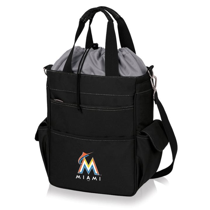 Picnic Time Miami Marlins Activo Insulated Lunch Cooler, Adult Unisex, Black