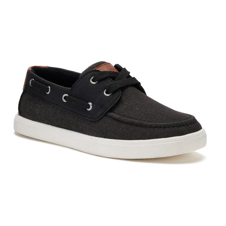 Sonoma Goods For Life&trade; Boys' Boat Shoes, Size: 5, Black