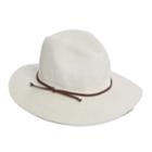 Women's Scala Chenille Faux Suede Trim Safari Hat, White