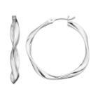 Napier Twisted Nickel Free Hoop Earrings, Women's, Silver