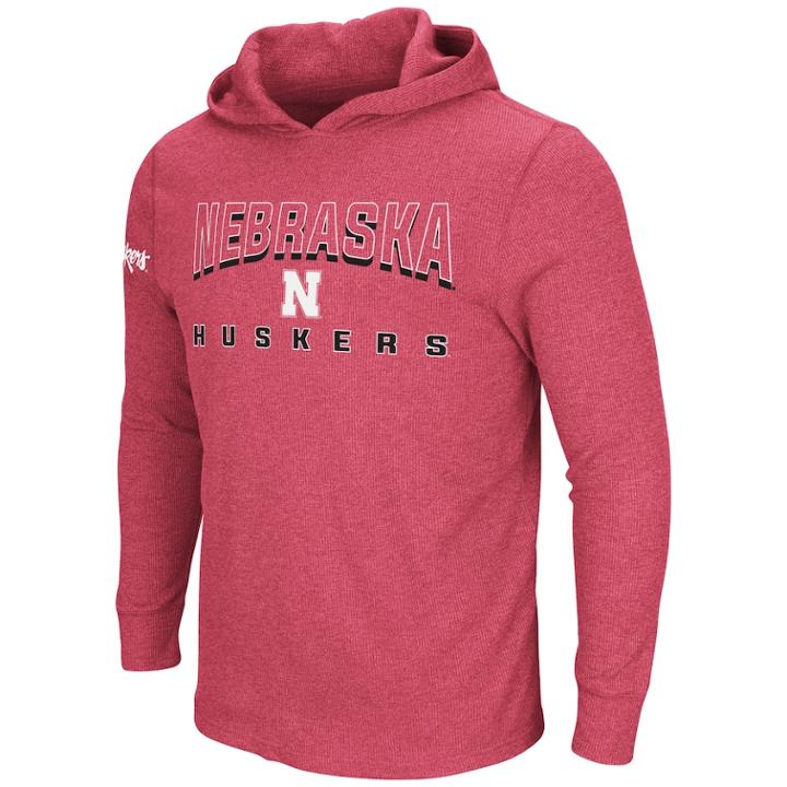 Men's Nebraska Cornhuskers Thermal Hooded Tee, Size: Xxl, Med Red