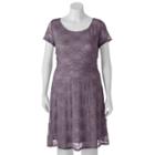 Juniors' Plus Size Wrapper Lace A-line Dress, Girl's, Size: 3xl, Med Purple