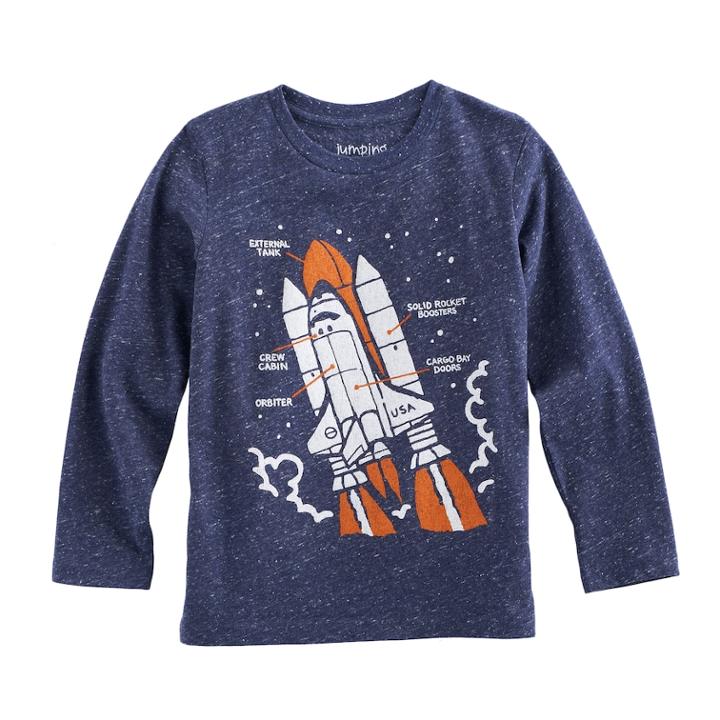 Boys 4-10 Jumping Beans&reg; Rocket Diagram Slubbed Tee, Size: 4, Blue Other